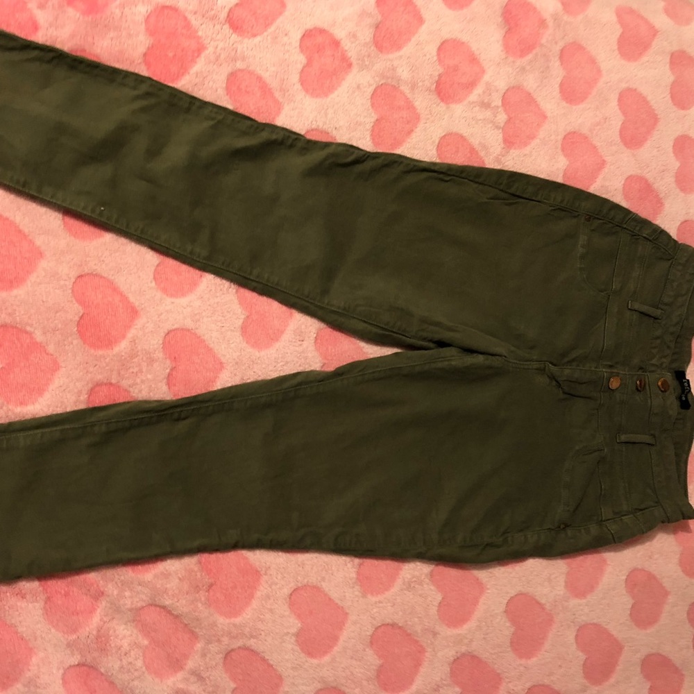 Dark green high waisted curvy jeans